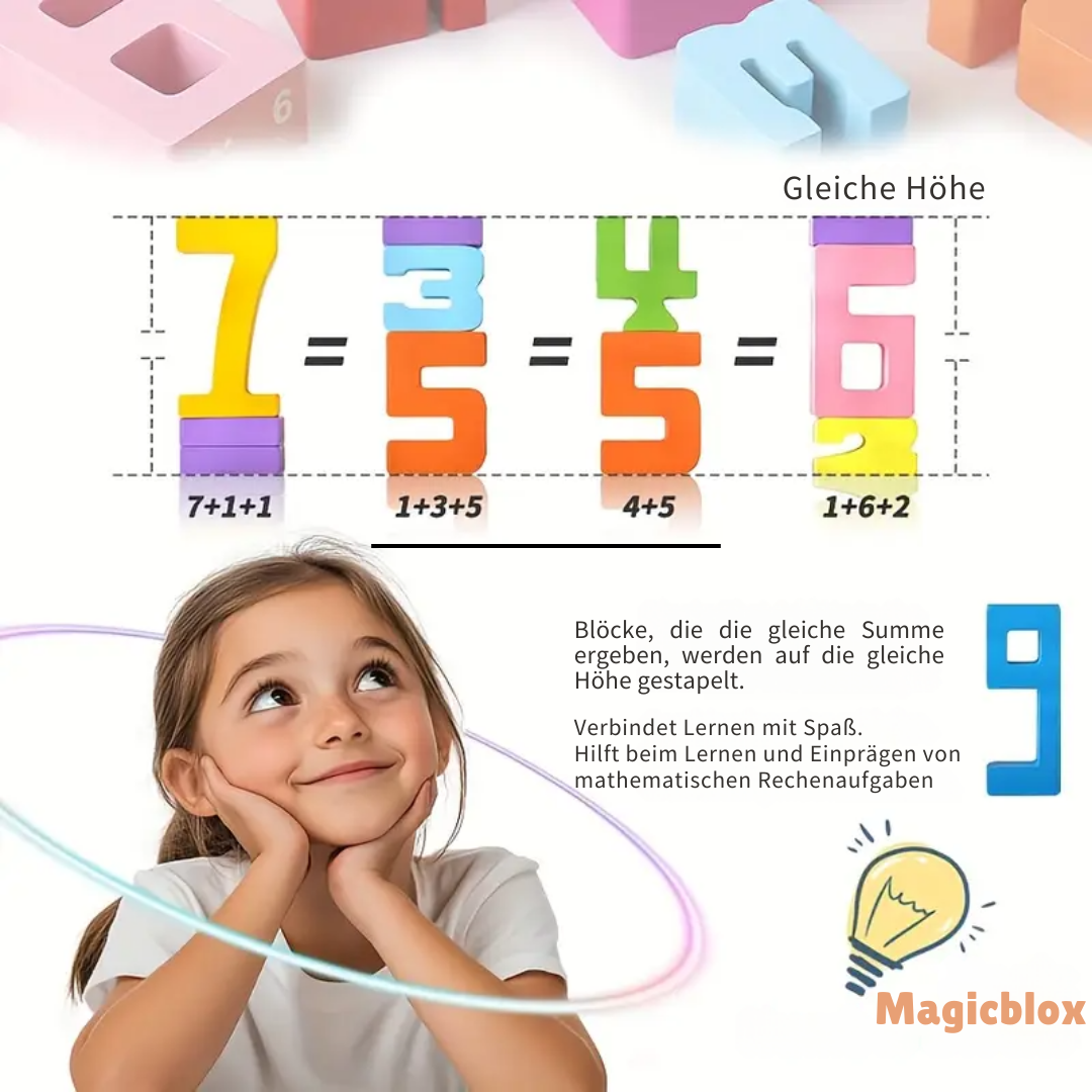 Spielerisch rechnen lernen – Montessori Holz-MagicBlox für Kinder